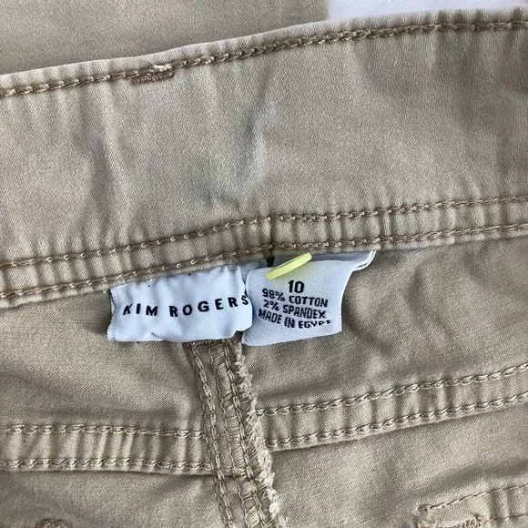Kim Rogers Womens Khaki Tan Bootcut Stretch Cotton Twill Pants Size 10 - Picture 3 of 3